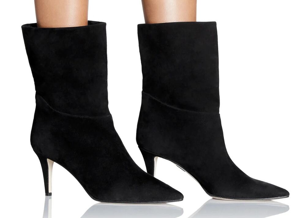 Tamara Mellon Icon Ankle 75 Black Suede Pointed Toe Ankle Boots Size 36 (US 6)